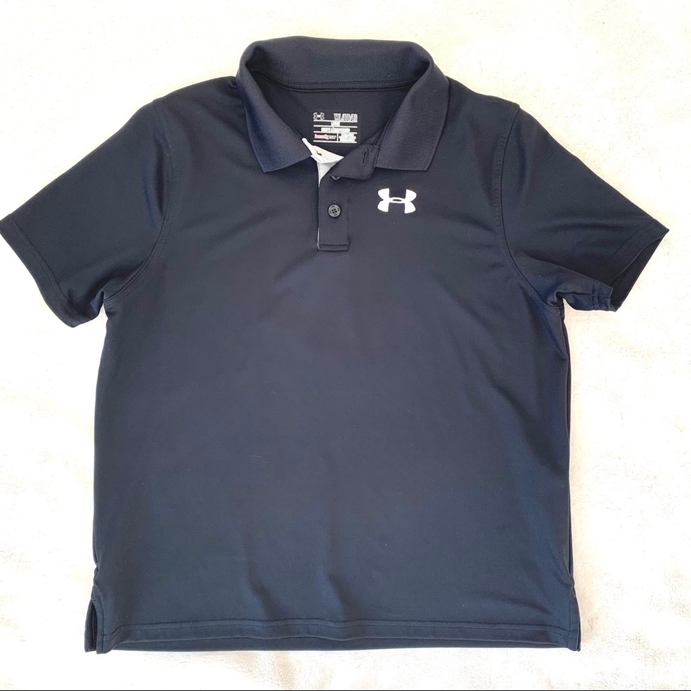 Under Armour Boys Short Sleeve Polo Shirt Black XL